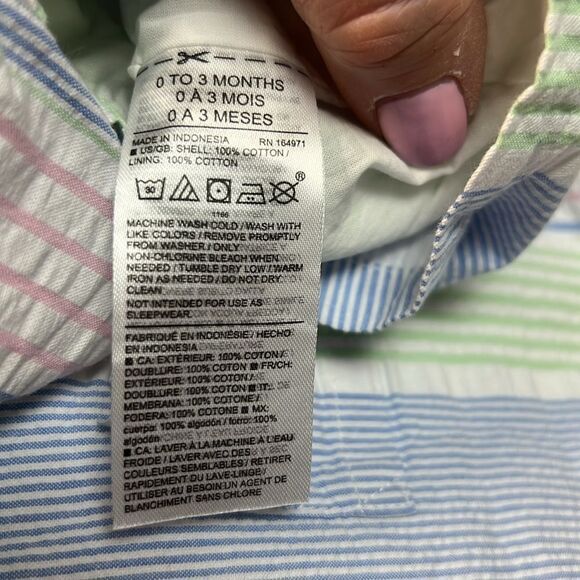 Janie and Jack 100048695 Baby Striped Seersucker Romper size 0-3 months NWT - Picture 9 of 9